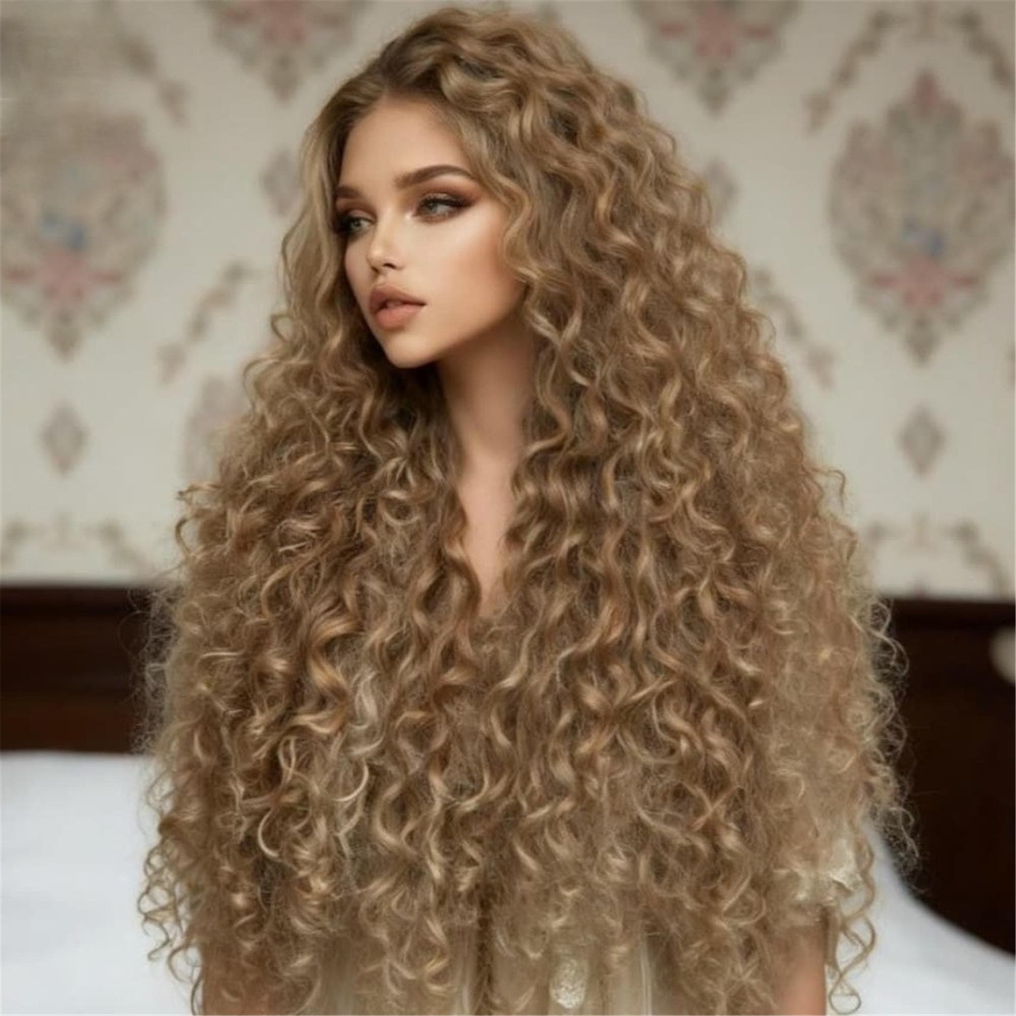 Glueless Pre-Plucked HD 13x4 Lace Front Wig Ombre Honey Blonde to Blonde/Balayage Curly Wave Human Hair 24-26 inches!! - Thumbnail 4