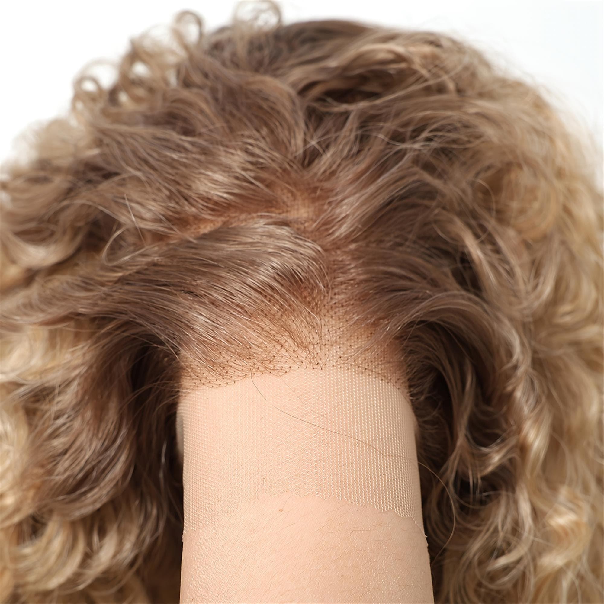 13x4 HD Transparent Lace Front Wig 30Inch Highlight Golden Color Curly Wave Pre Plucked - Thumbnail 4
