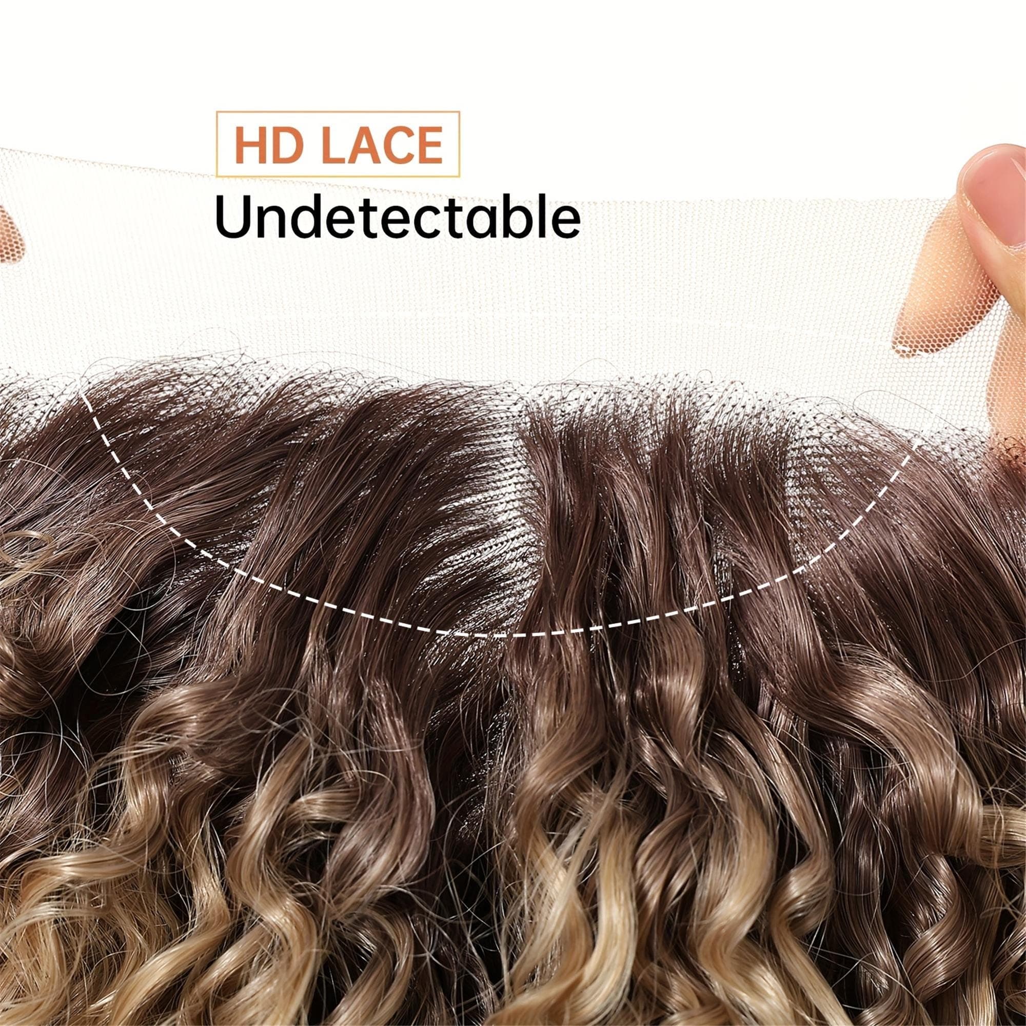 13xGlueless 4 HD Transparent Lace Front Wig with Deep Golden Curly Wave - 26Inch Pre-Plucked - Thumbnail 9