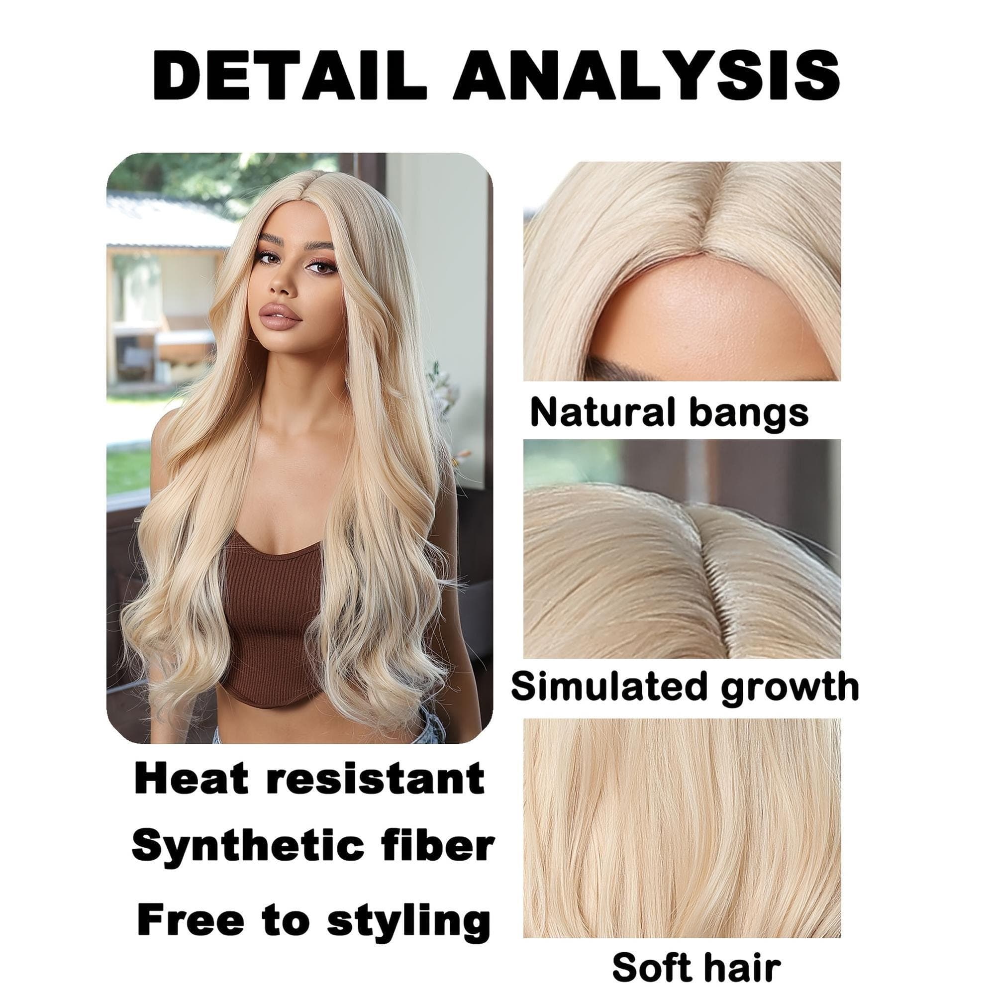 Blonde Long Wavy Glueless Wig - Thumbnail 6
