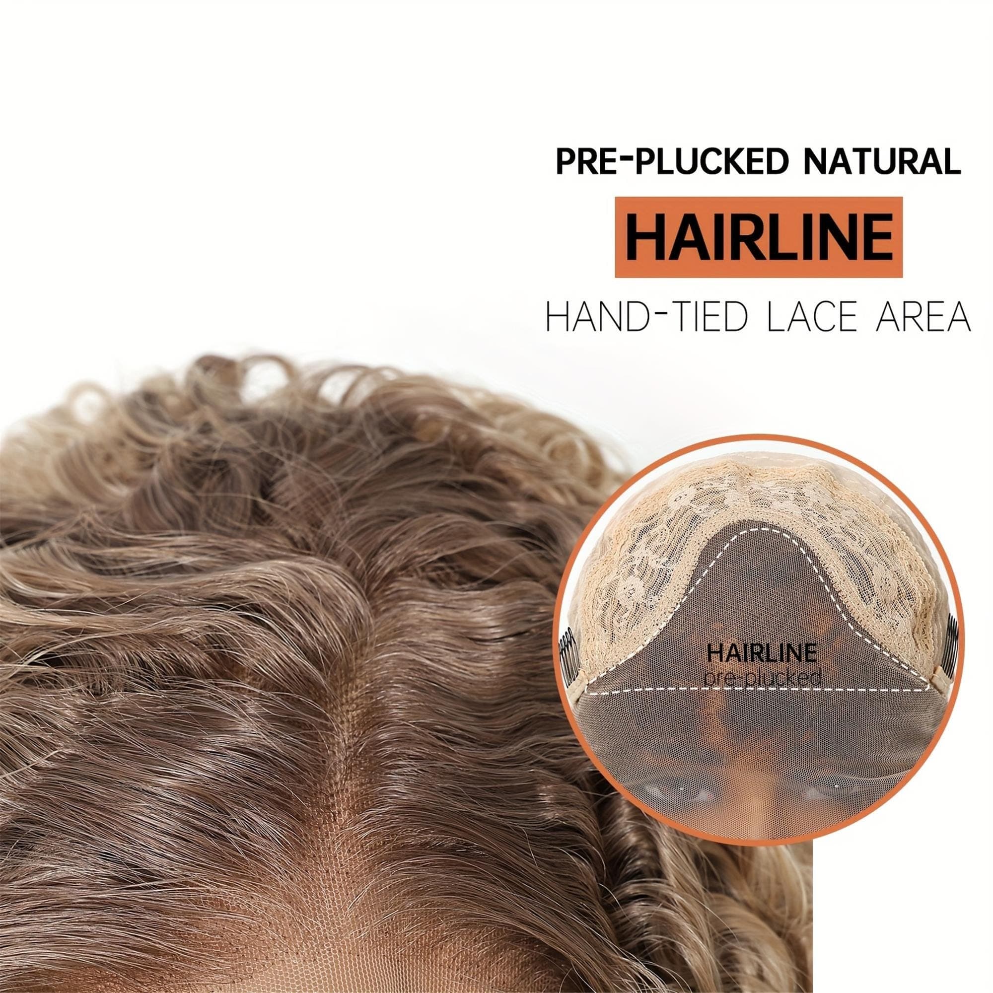 13x4 HD Transparent Lace Front Wig 30Inch Highlight Golden Color Curly Wave Pre Plucked - Thumbnail 9