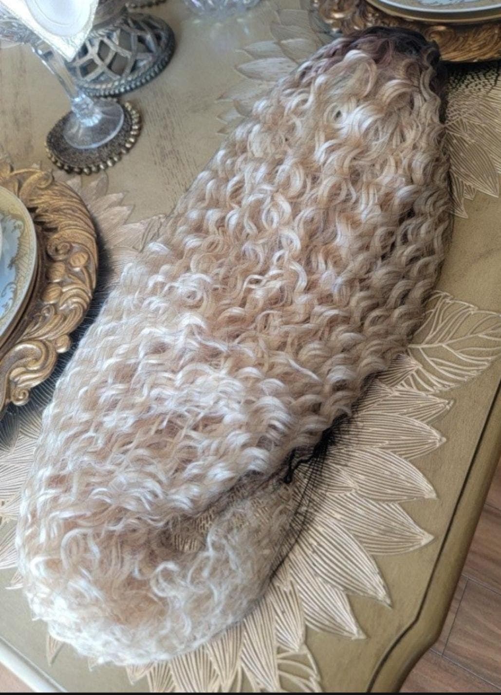 Long Deep Wave Ash Blonde Lace Front Wig - Thumbnail 8