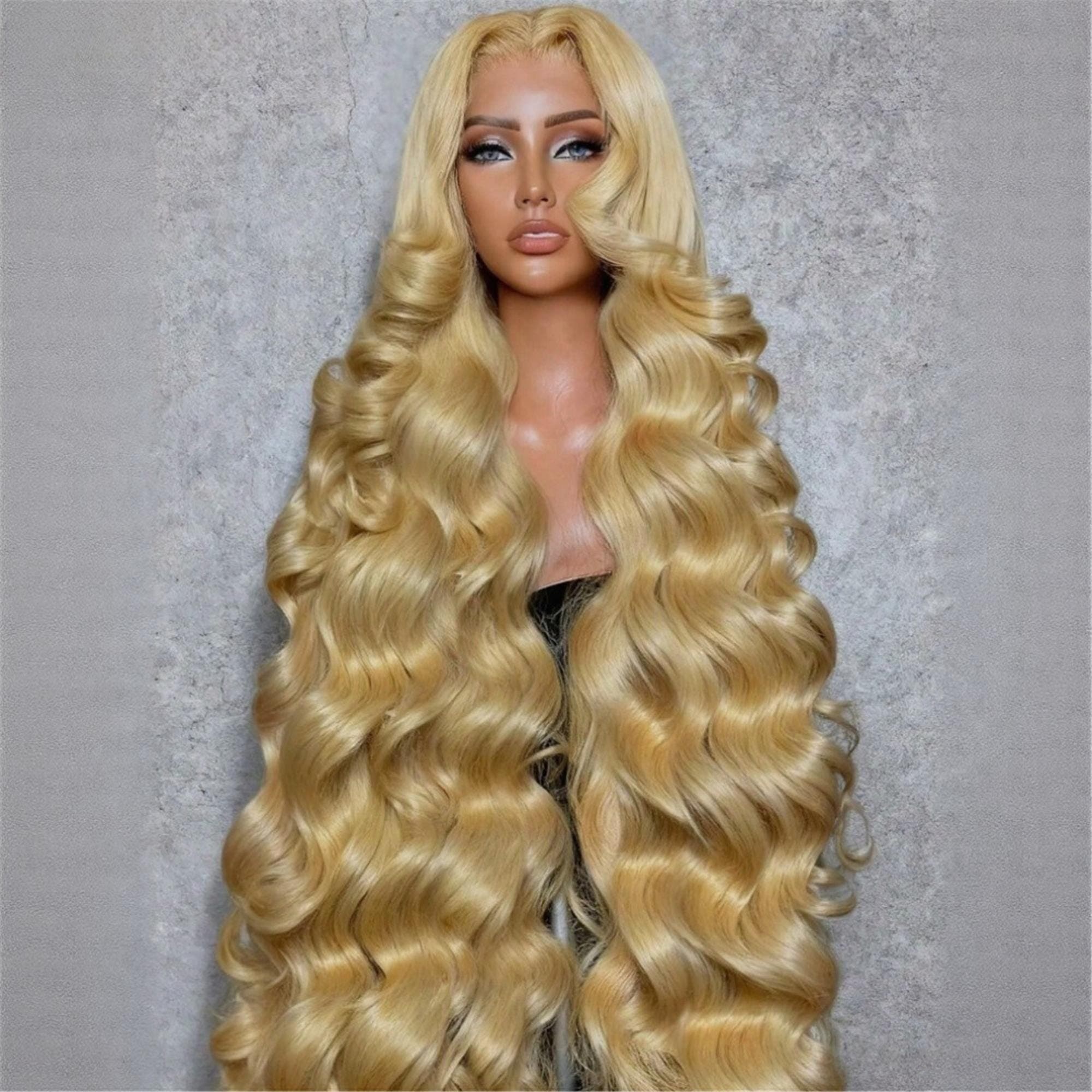 613 Blonde Body Wave Lace Front Wig | HD Transparent Lace Front Glueless 100% Human Hair Pre Plucked with Hairline 13x4 34 inches!! - Thumbnail 2
