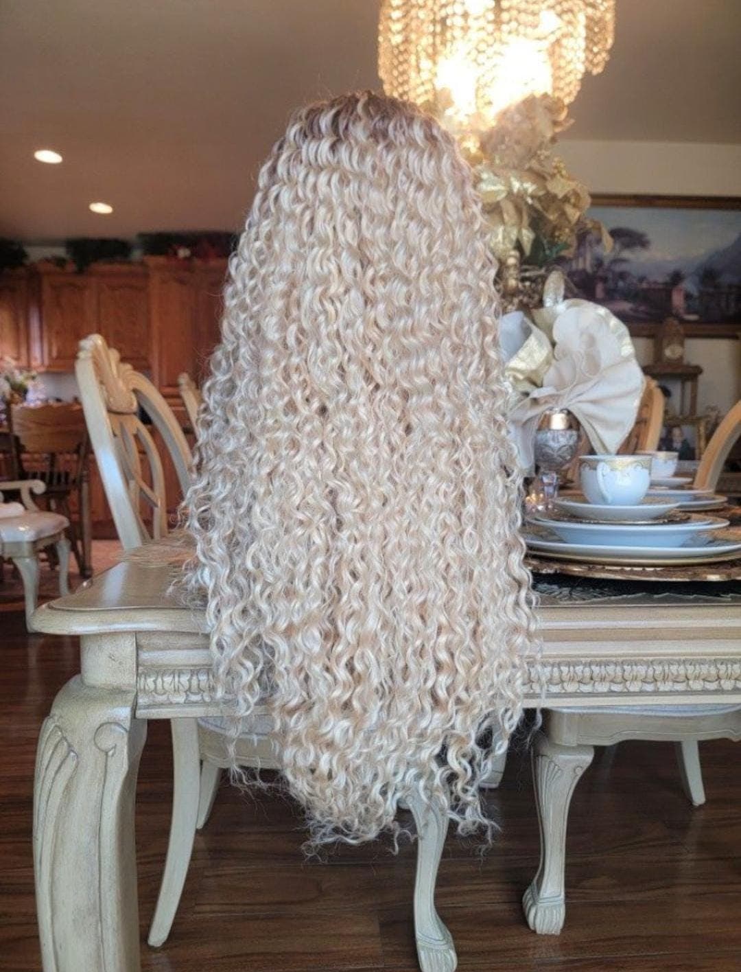Long Deep Wave Ash Blonde Lace Front Wig - Thumbnail 12
