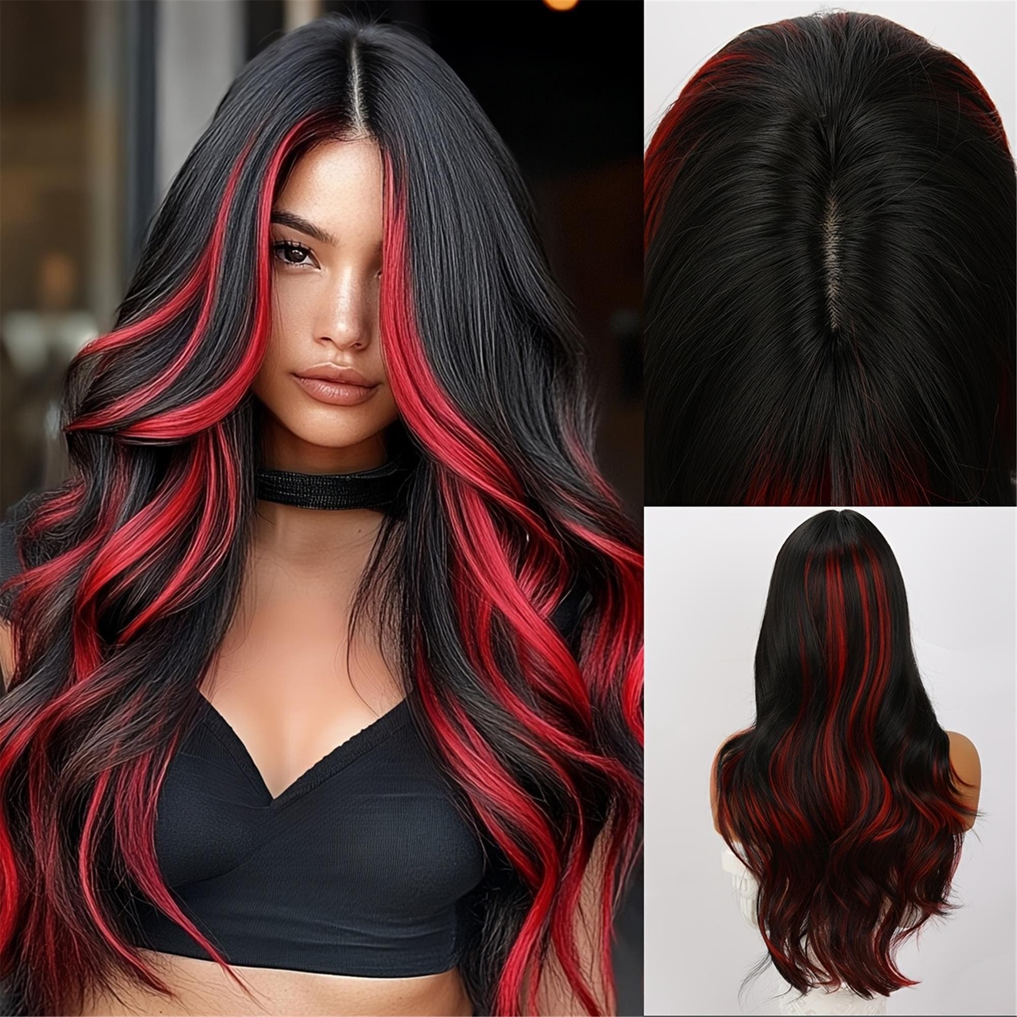Black Red Beauty Wig - Thumbnail 2