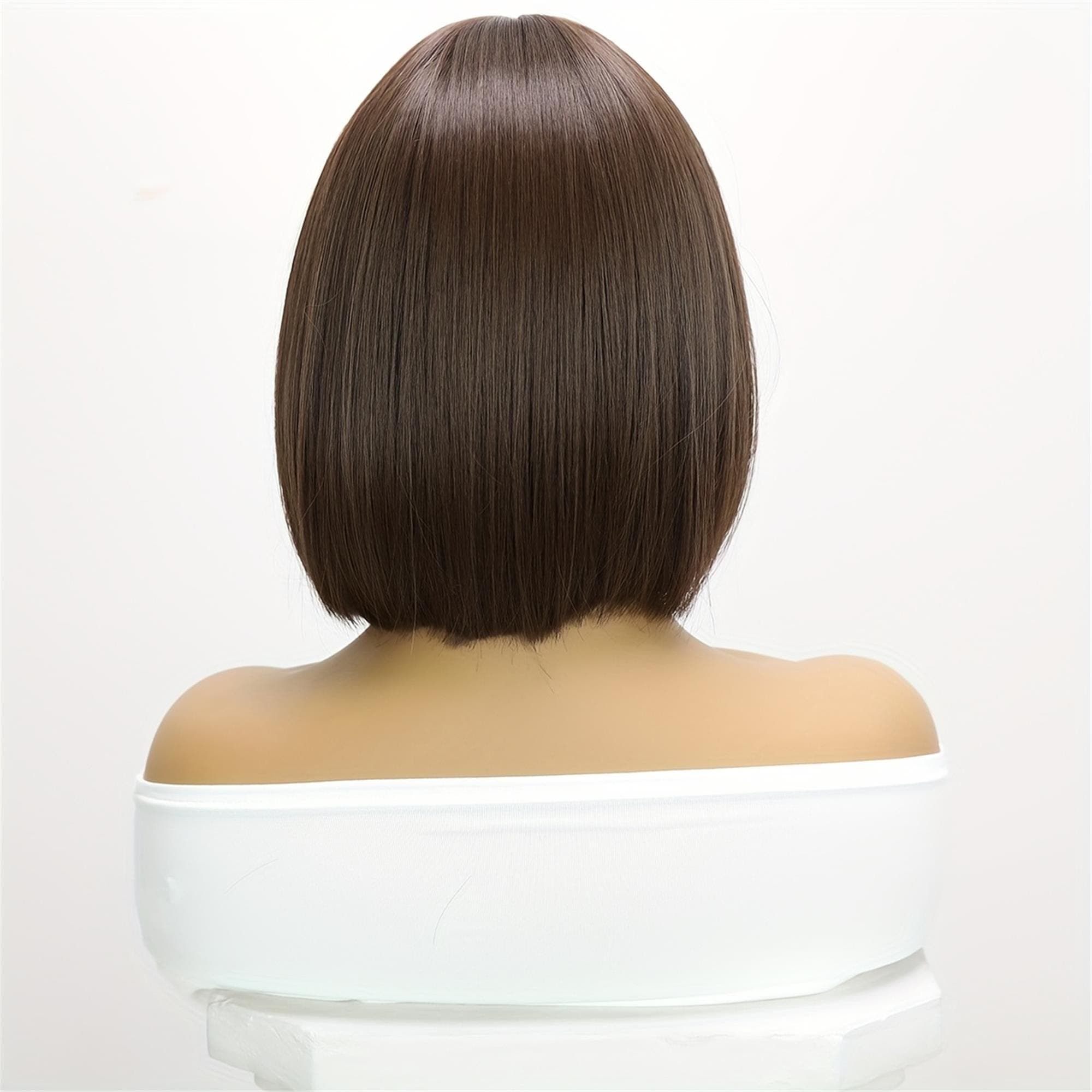 Short Brown Wig with bangs 12 inches!! - Thumbnail 5
