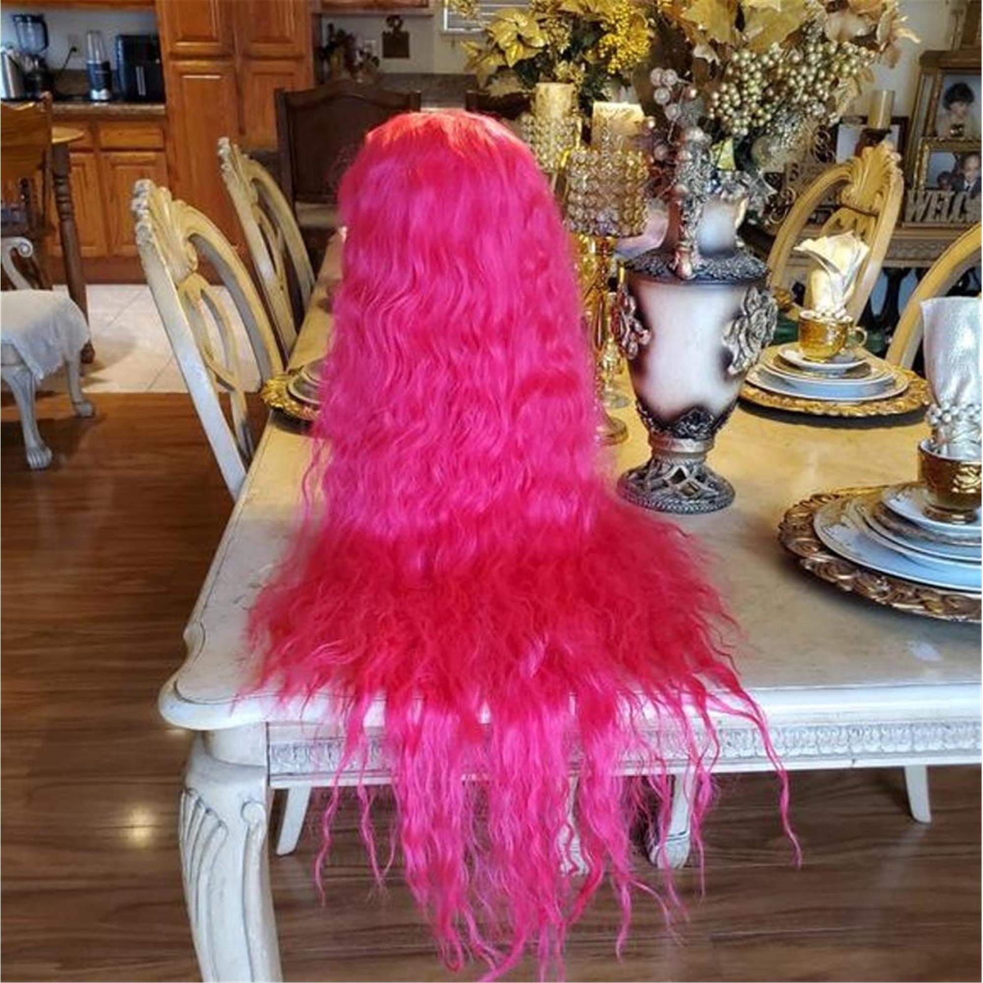 Dark Pink Lace Front Wig 40-42 inches!! - Thumbnail 6