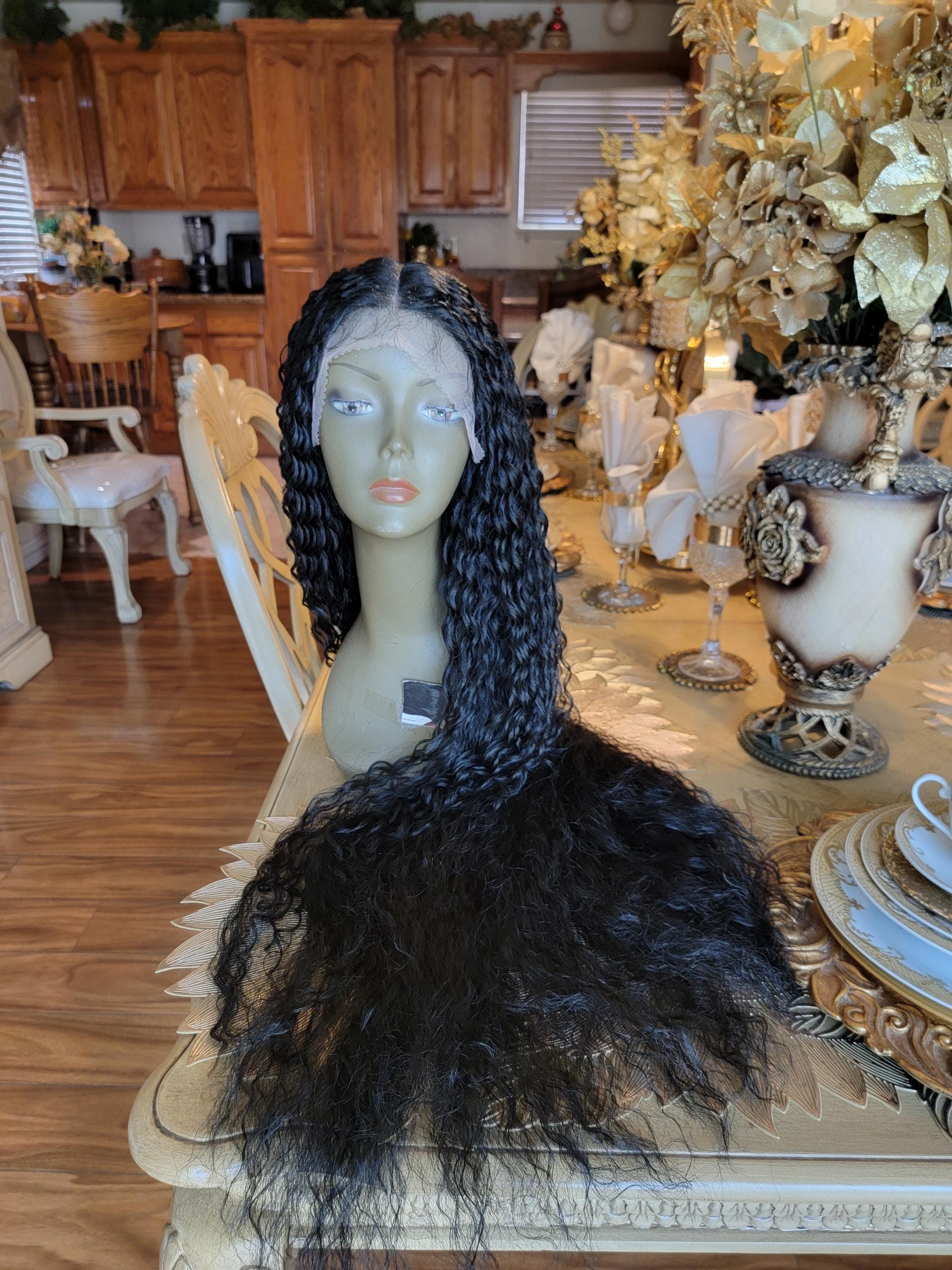 Black Kinky Curly Beauty Lace Front Wig 36-38 inches!! - Thumbnail 2