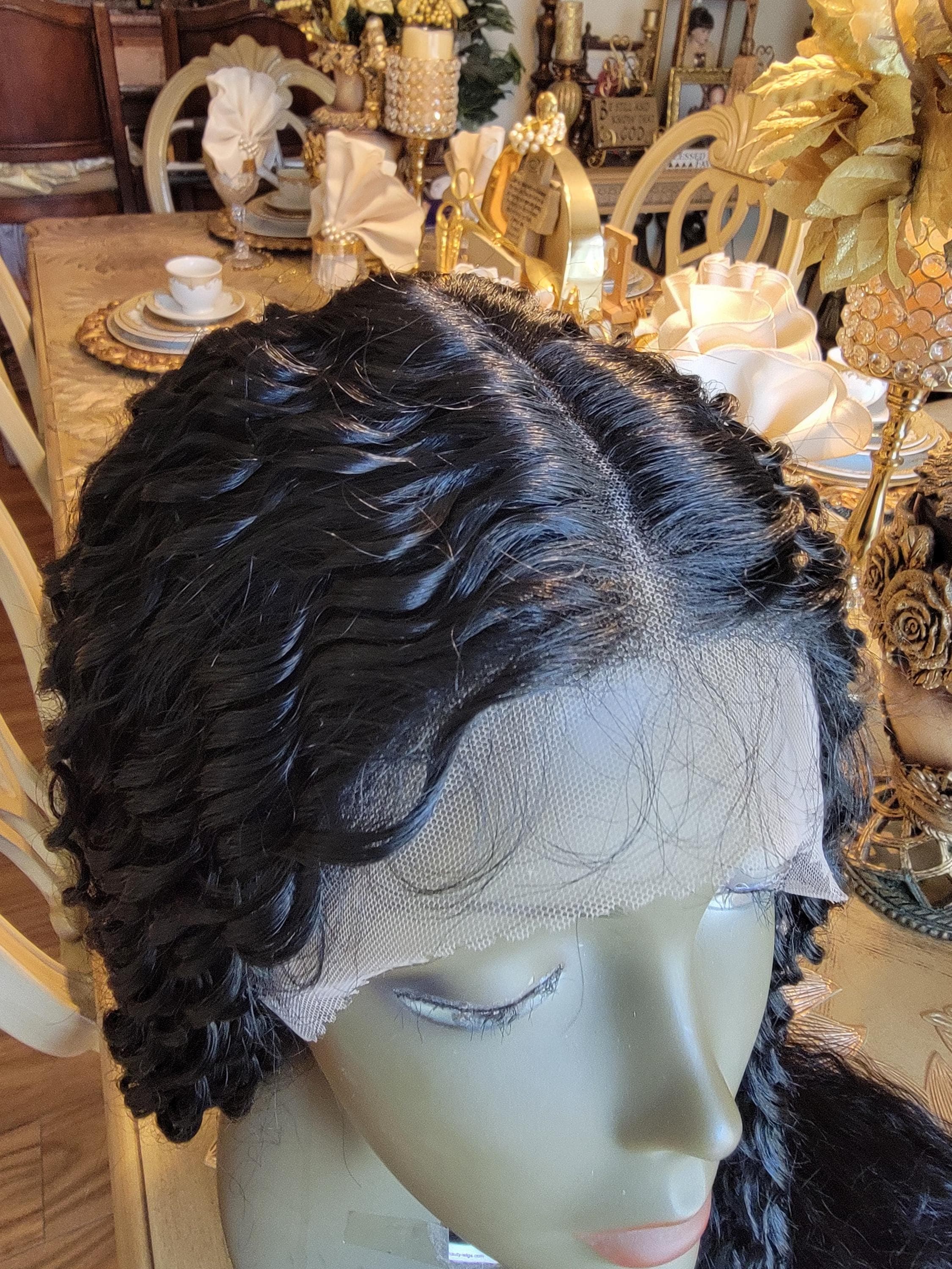 Black Kinky Curly Beauty Lace Front Wig 36-38 inches!! - Thumbnail 6
