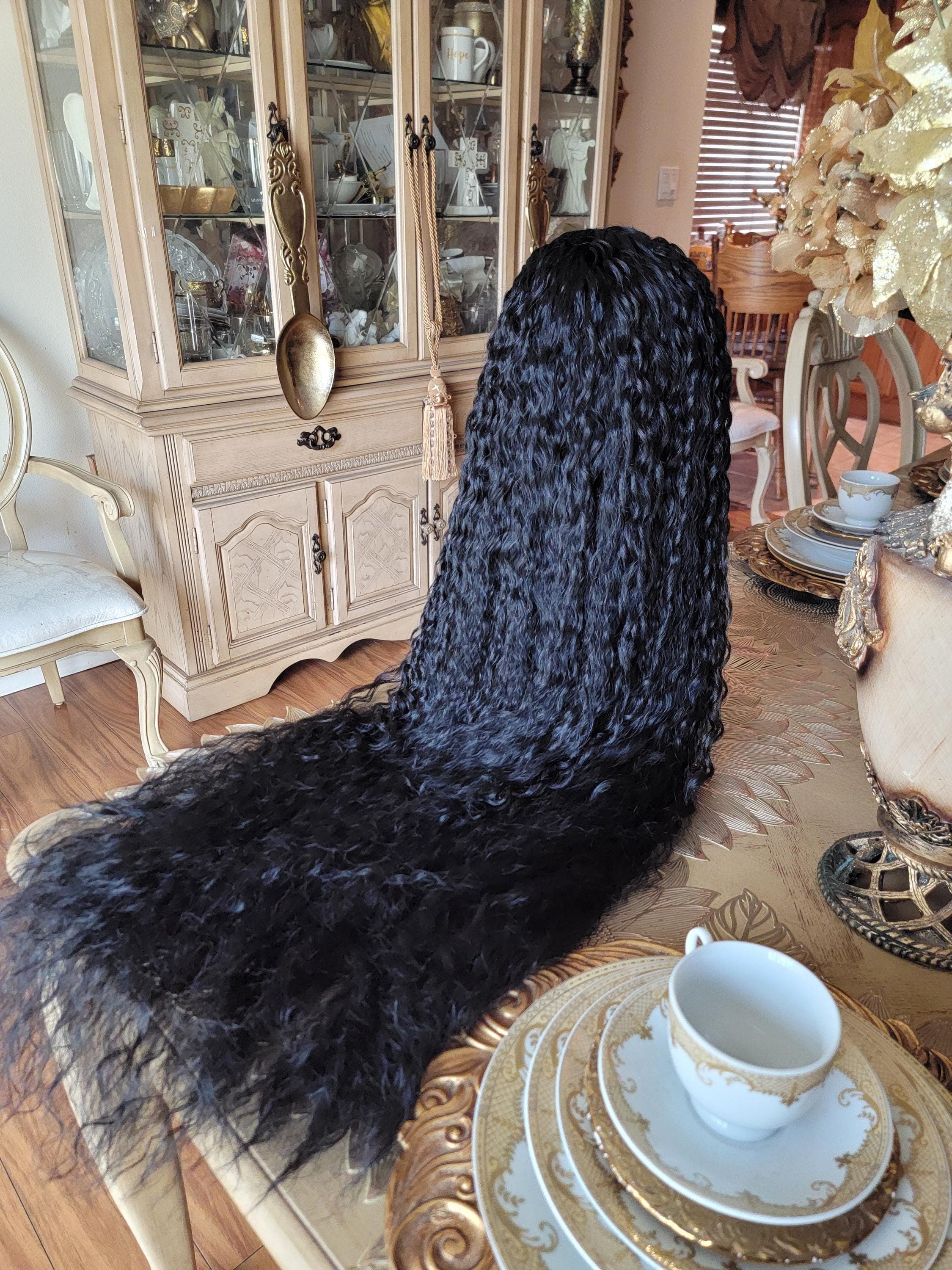 Black Kinky Curly Beauty Lace Front Wig 36-38 inches!! - Thumbnail 5