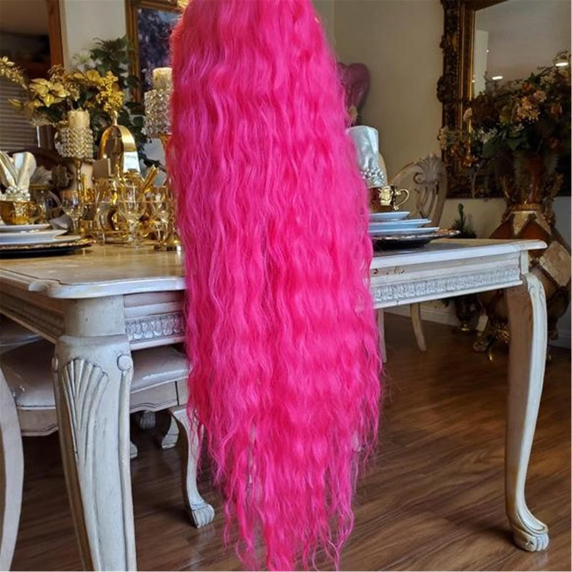 Dark Pink Lace Front Wig 40-42 inches!! - Thumbnail 9