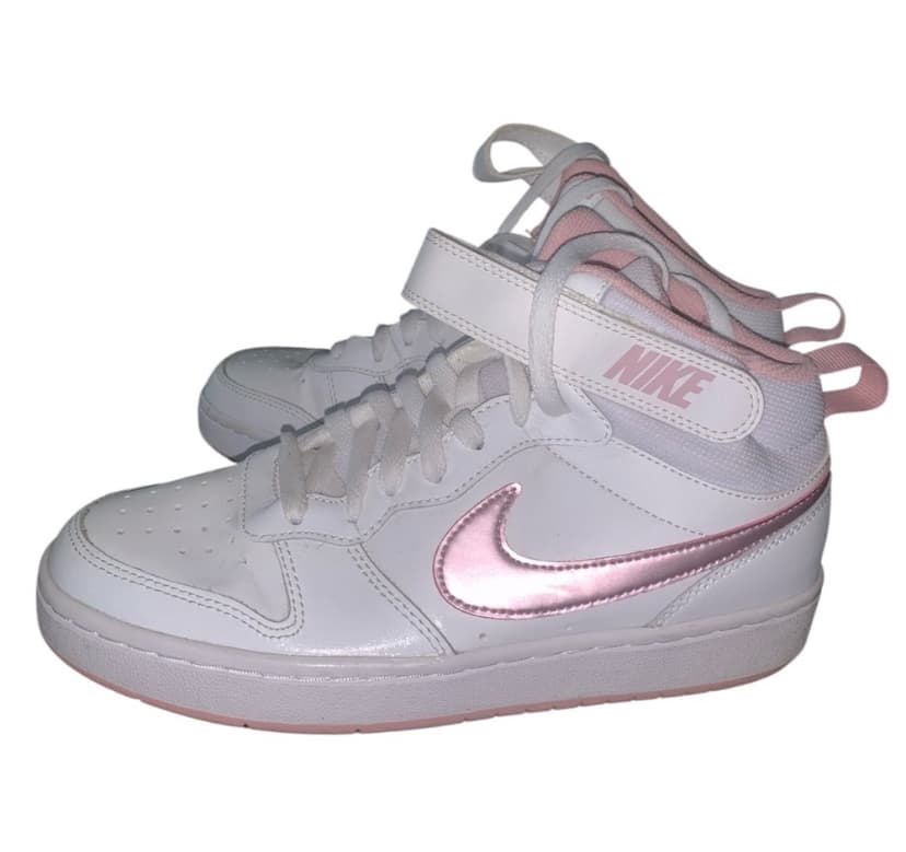 Nike High-Top Sneakers White Pink Swoosh 6.5 Y - Thumbnail 2