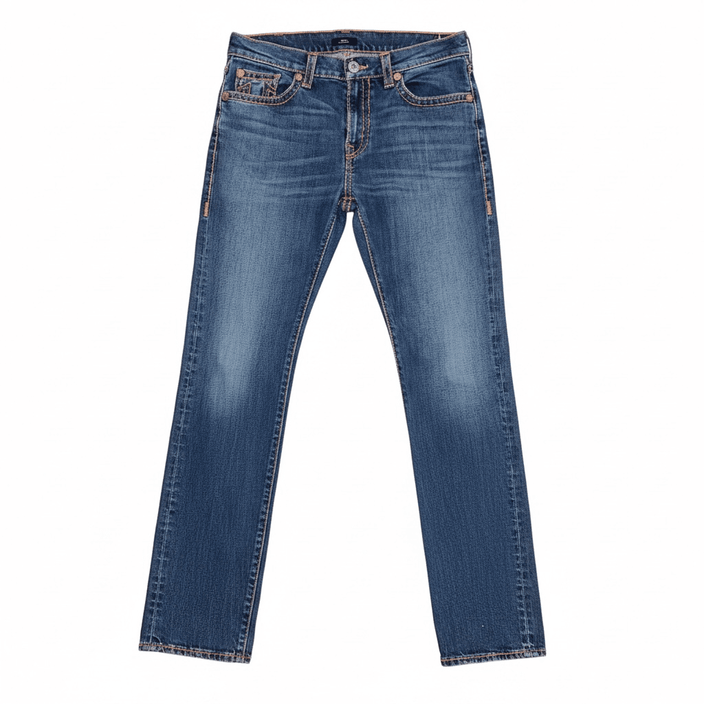 True Religion Men’s Bootcut Jeans with Orange Stitching Sz 38 - Thumbnail 2