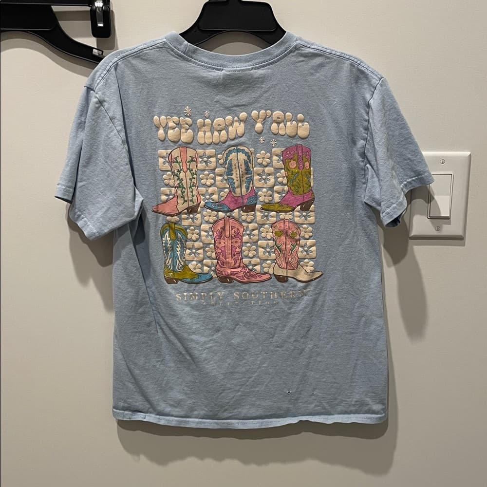 Simply Southern Sky Blue Girls Tee - Thumbnail 2