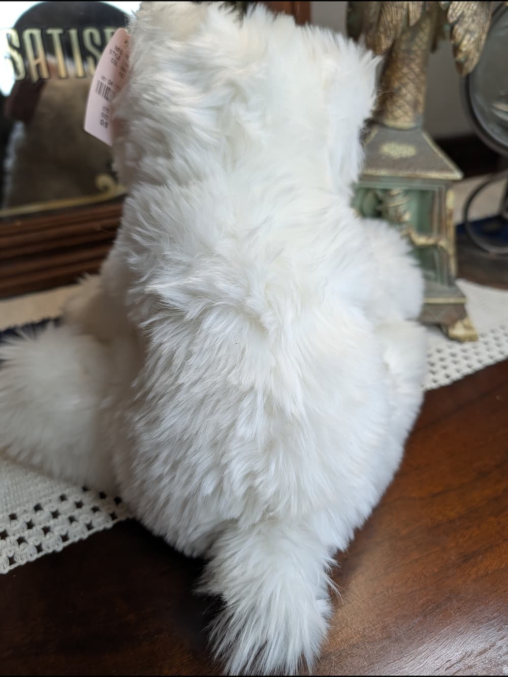 Lola 2001 Victoria's Secret Plush White Fluffy Puppy Dog With Bow By Gund - Thumbnail 12