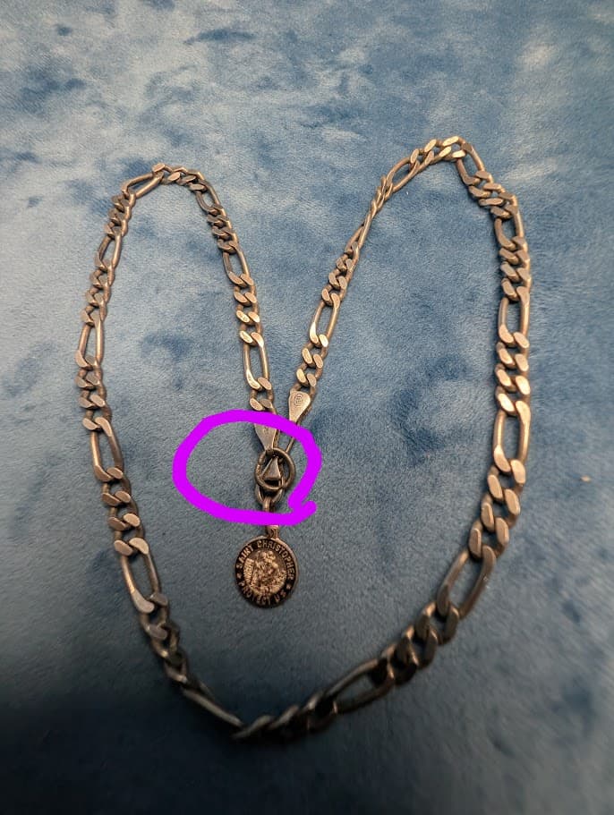 925 Italian Sterling Silver 2.27g 20in Chain & St Christopher Pendant "Protect Us" - Thumbnail 7