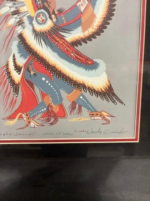 "Eagle Dancer" Framed Signed Silk Screen Print By Crumbo - Thumbnail 2