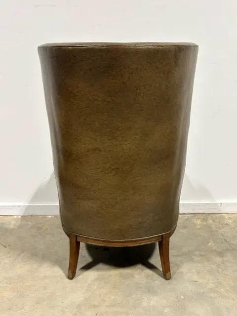 Ferguson Copeland LTD Leather Metallic Wing Back Chair - Thumbnail 4