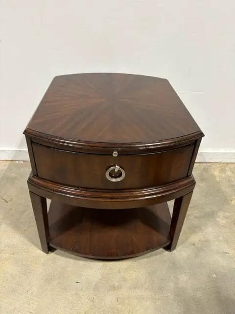 Wooden End Table With One Drawer, Shelf And Tray