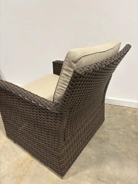 Synthetic Wicker Outdoor Chair With Cushion - Thumbnail 3