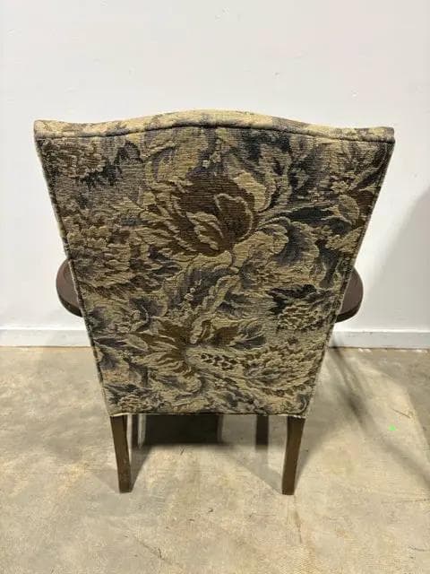 Michael Thomas Furniture Tan And Blue Floral Arm Chair - Thumbnail 3