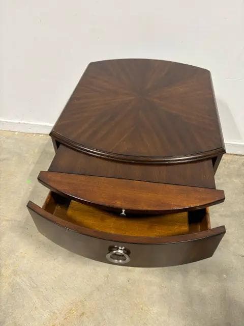 Wooden End Table With One Drawer, Shelf And Tray - Thumbnail 3