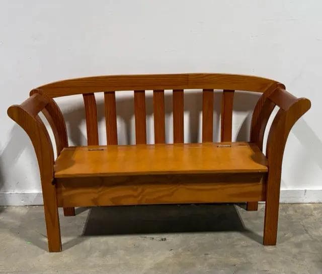 Wood Bench With Storage