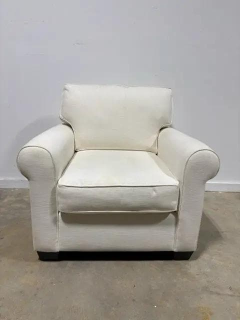 Pottery Barn White Slipcover Comfort Roll Arm Chair