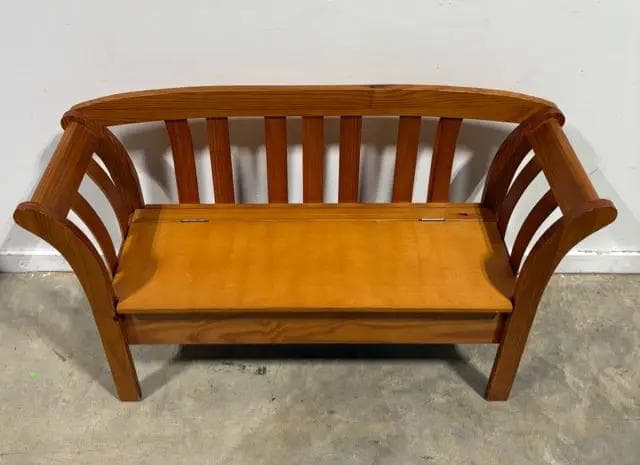 Wood Bench With Storage - Thumbnail 2