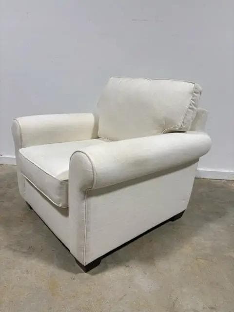 Pottery Barn White Slipcover Comfort Roll Arm Chair - Thumbnail 2