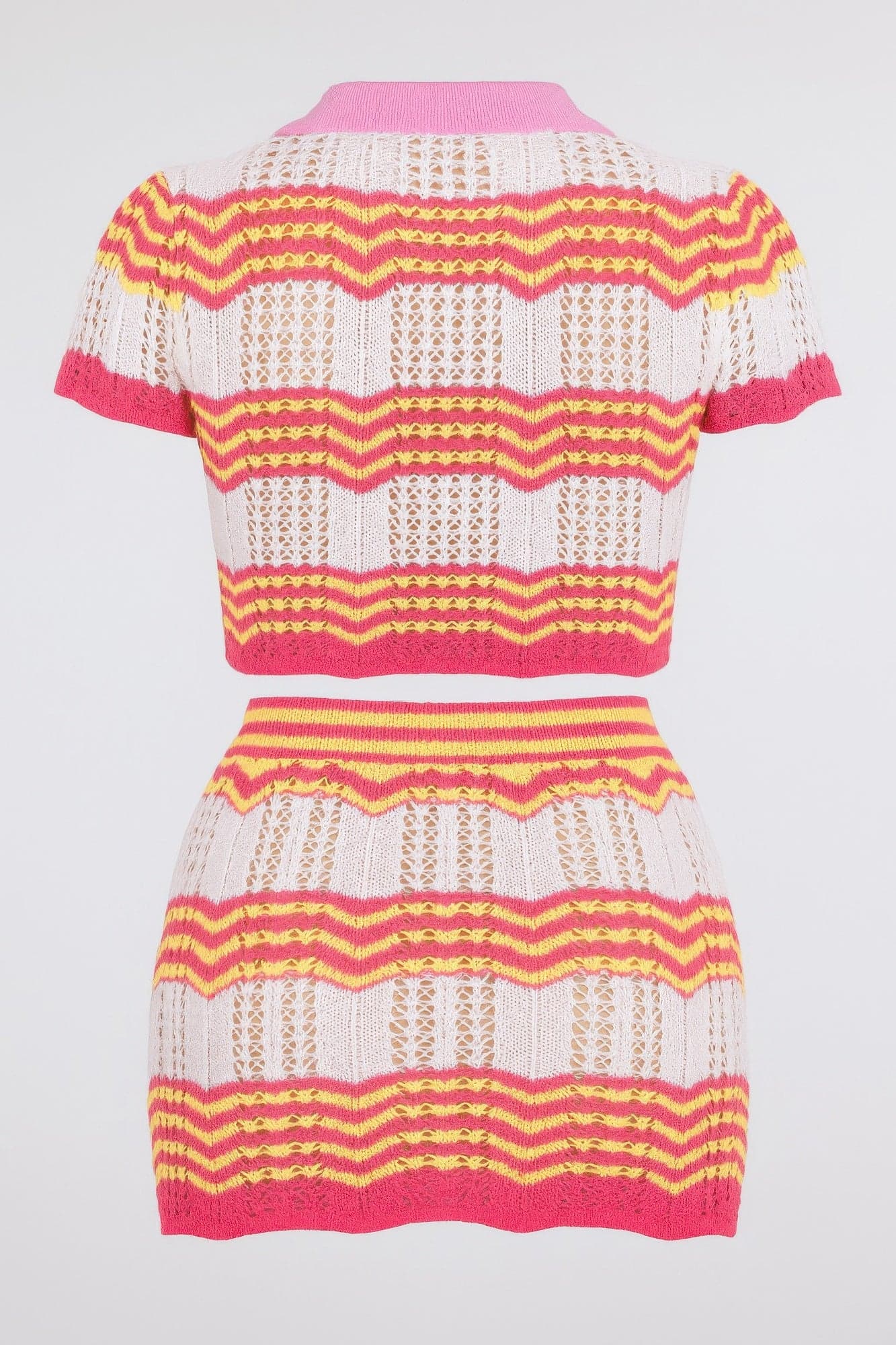 Zig Zag Crochet Two Piece Set - S - Thumbnail 3