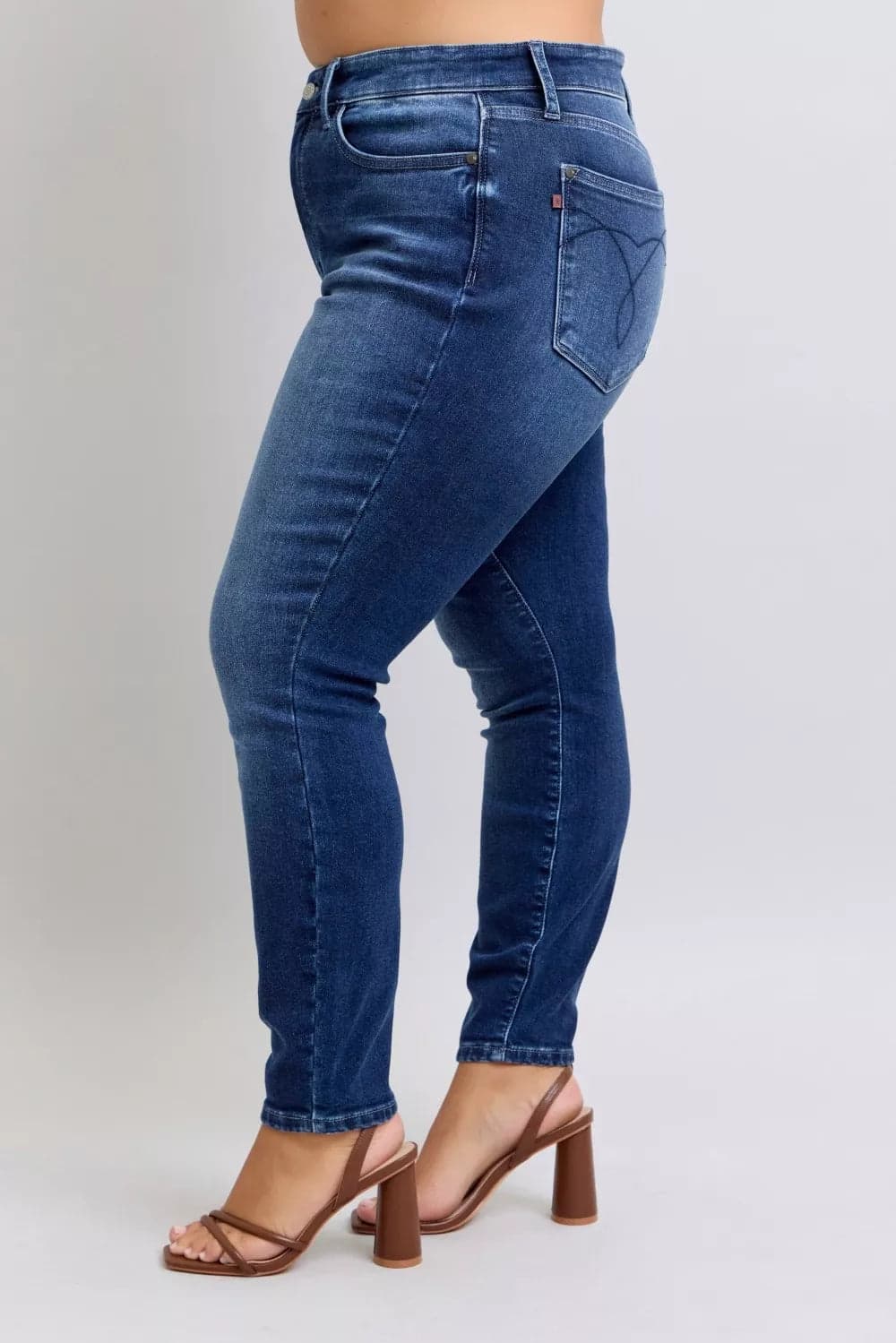Judy Blue Full Size Washed Thermal Skinny Jeans Plus Size - DK / 24W - Thumbnail 19