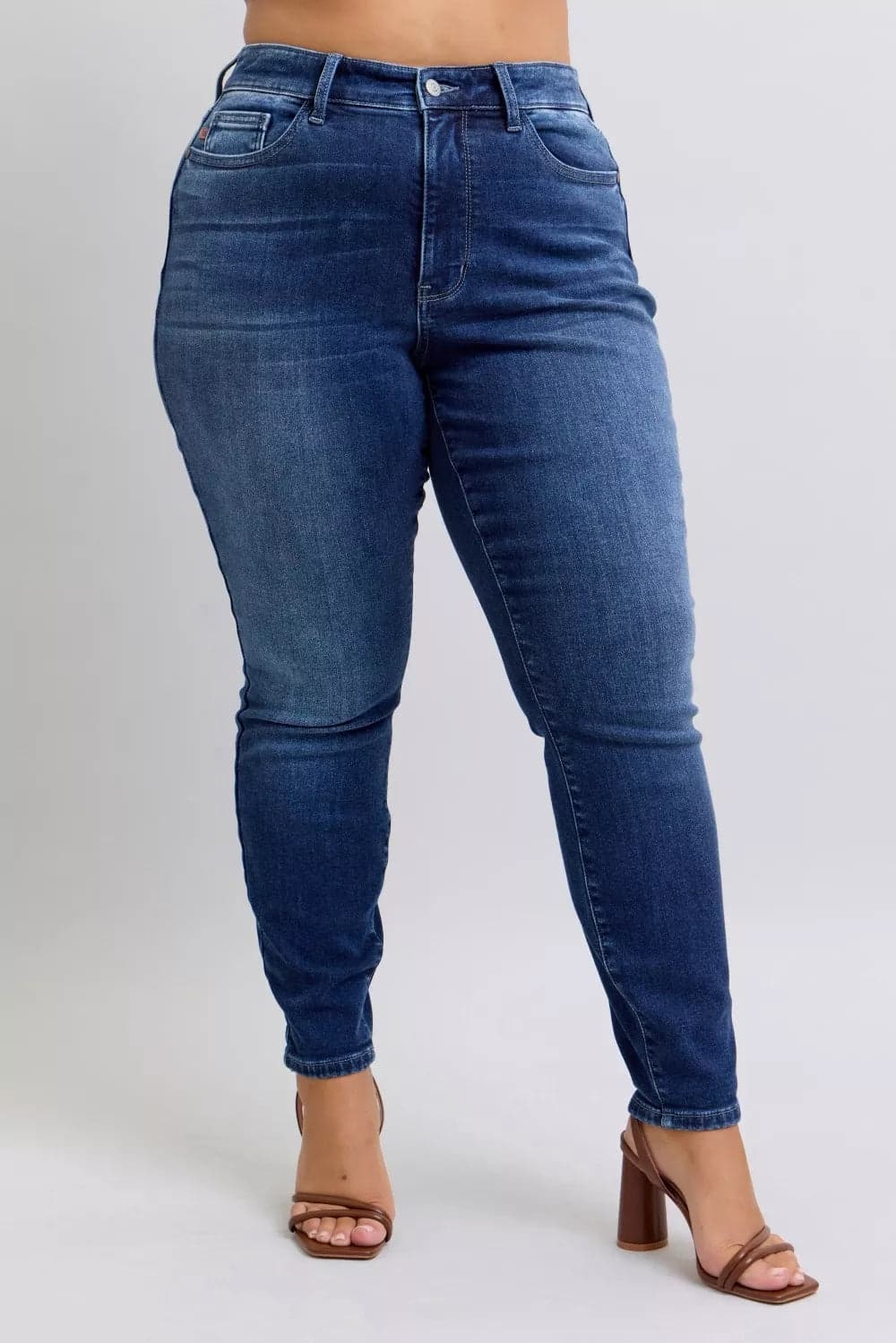 Judy Blue Full Size Washed Thermal Skinny Jeans Plus Size - DK / 18W - Thumbnail 17