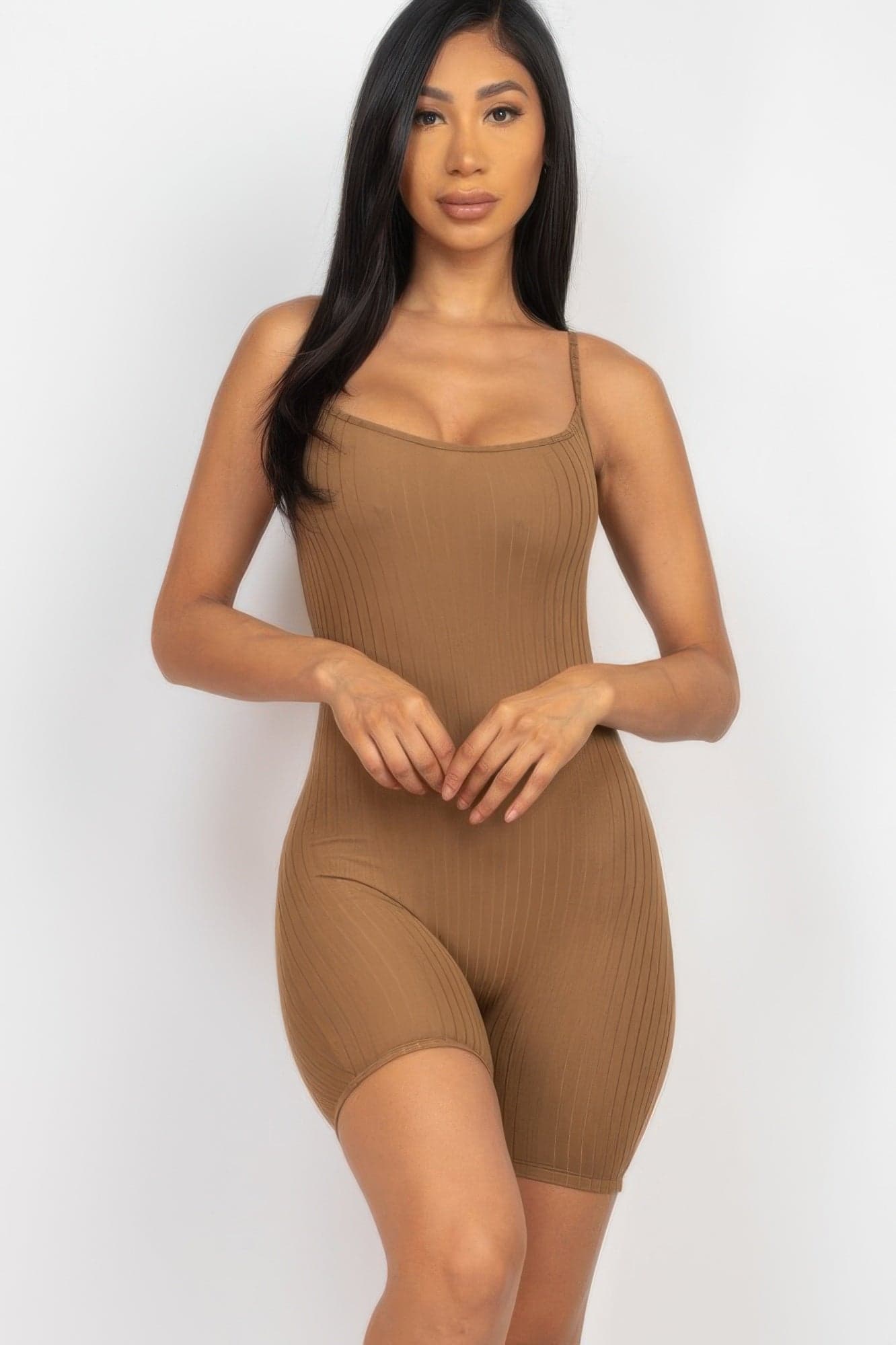 Ribbed Bodycon Romper - Chive Blossom / M - Thumbnail 8
