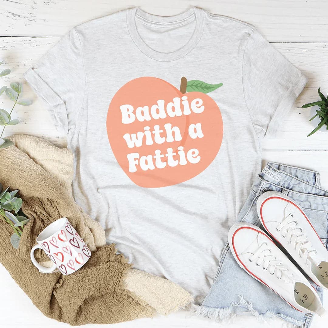 Baddie With A Fattie Tee - Black Heather / 3XL - Thumbnail 3