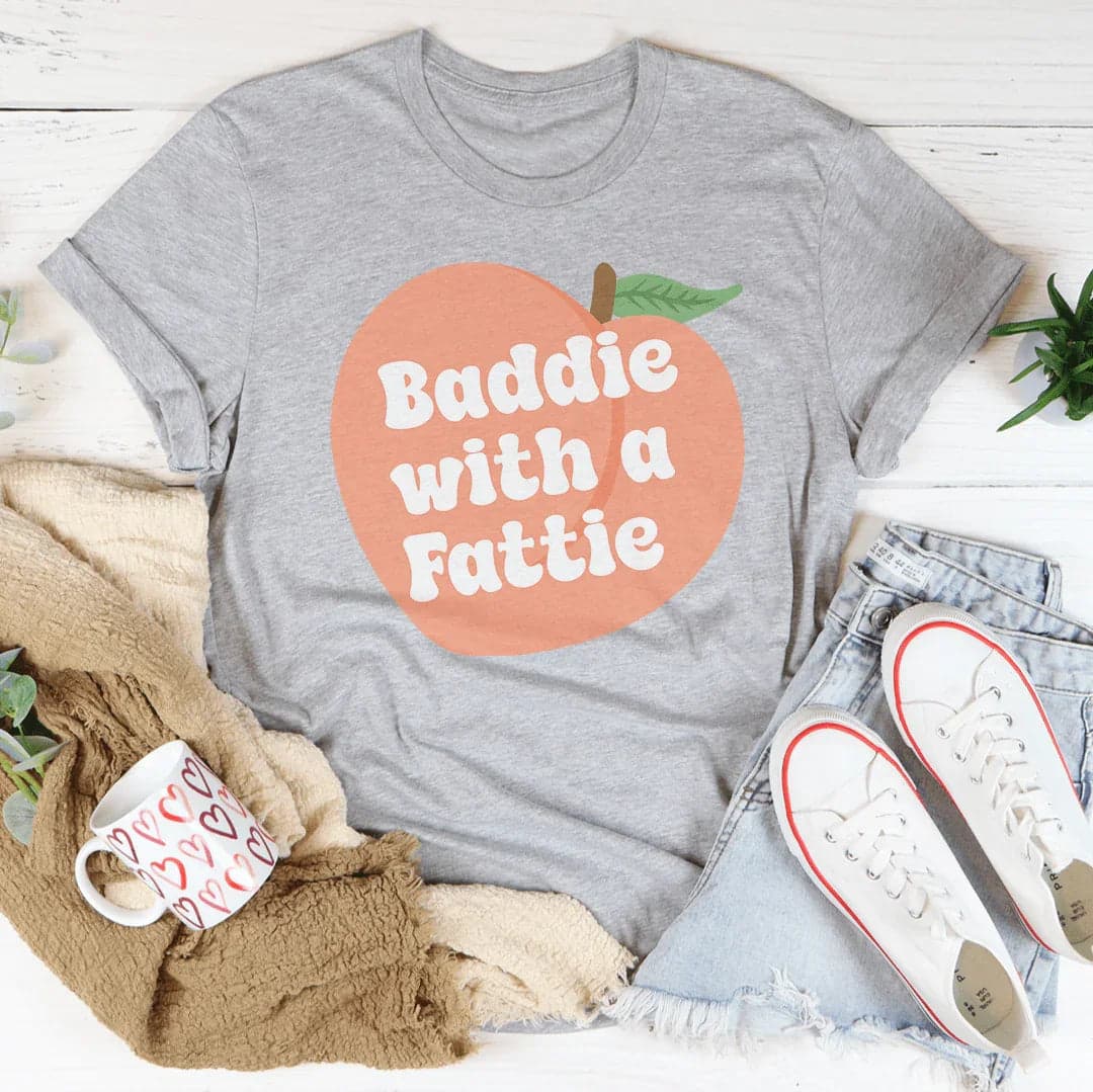 Baddie With A Fattie Tee - Ash / S - Thumbnail 4