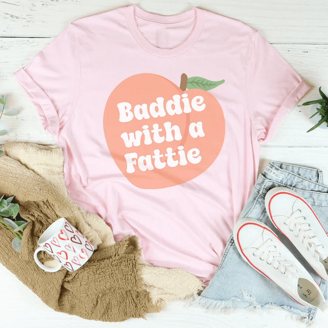 Baddie With A Fattie Tee - Pink / 3XL - Thumbnail 2