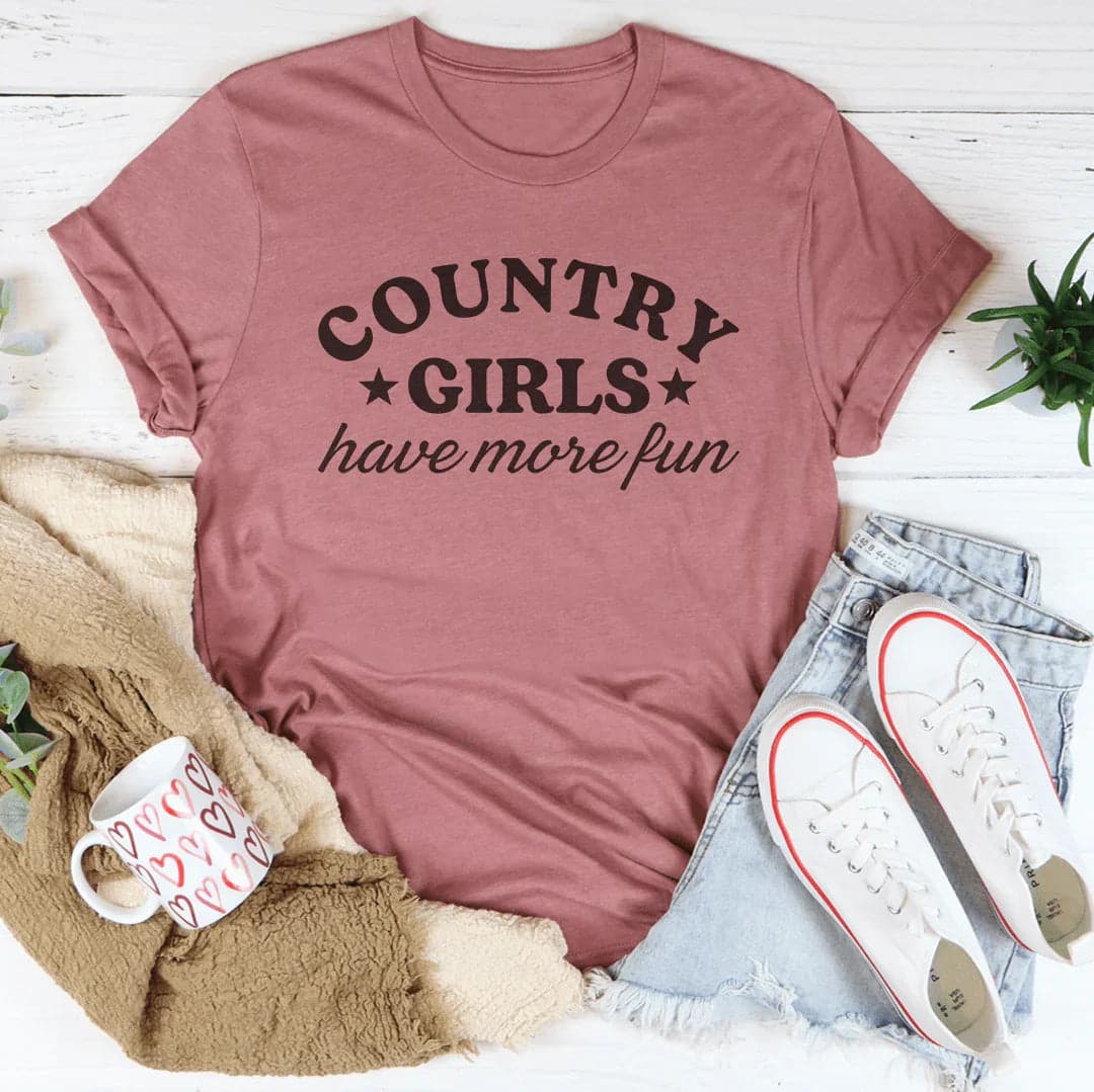 Country Girls Have More Fun Tee - Black Heather / S - Thumbnail 4