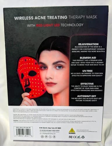​IHome Wireless Acne Treating Therapy Mask with Red Light LED Technology - NEW - Thumbnail 2