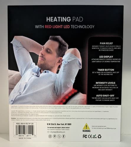 iHome Heating Pad with Red Light LED Technology Pain Relief Therapy - NEW - Thumbnail 2