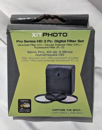 XIT Pro Series Multi-Coated Digital UV / FL-D & CPL Filters 67mm with Case - NEW