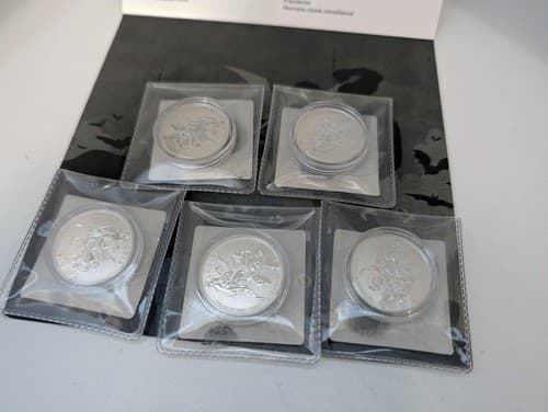 Five 2016 Canadian $20 Silver Coins - Batman v Superman - Royal Mint w/COA - Thumbnail 2