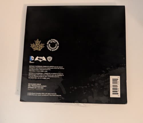 Five 2016 Canadian $20 Silver Coins - Batman v Superman - Royal Mint w/COA - Thumbnail 4
