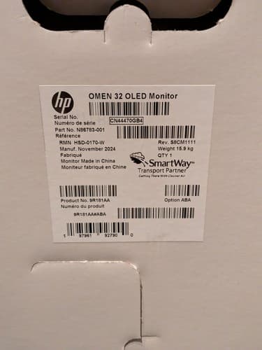 HP OMEN - Transcend 31.5" QD-OLED 4K UHD 240Hz Gaming Monitor - NEW - Thumbnail 2