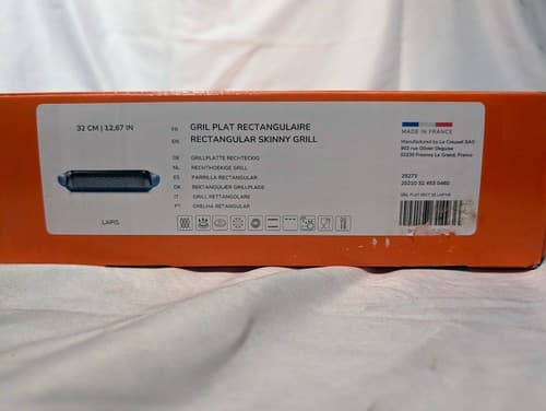 Le Creuset Rectangular Skinny Grill - Enameled Cast Iron - Lapis (Blue) - NEW - Thumbnail 2