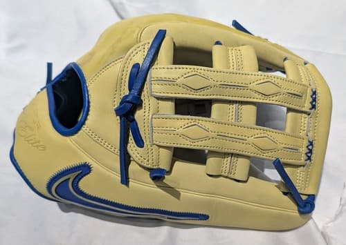 Nike Vapor Elite Acuna Outfield Baseball Glove - 12.75", RHT, Blue/Yellow - NEW - Thumbnail 3