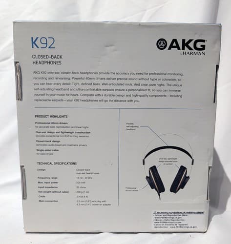 AKG Pro Audio K92 Studio Headphones - Thumbnail 7