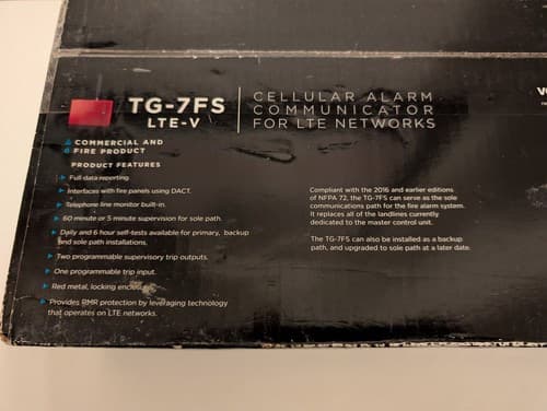 Telguard TG7LVFO1 Fire Alarm Communicator - Red - NEW - Thumbnail 3