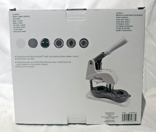 Recollections Button Maker Machine Kit, DIY Pin-Back Press with Supplies - NEW - Thumbnail 2