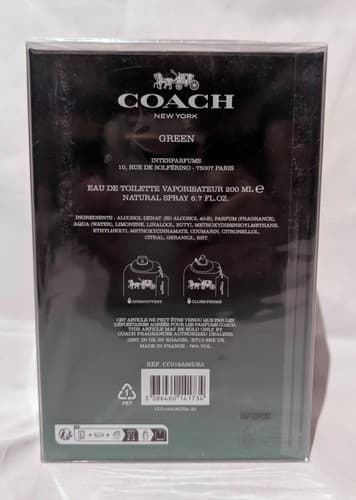 Coach Green Eau De Toilette Spray Fragrance for Men 200ml/6.7 fl oz - NEW - Thumbnail 2
